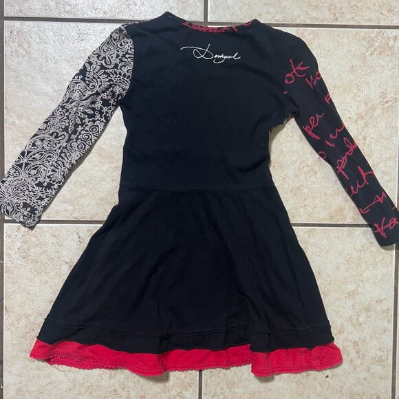 Desigual Long Sleeve Graphic Multi-colored unique Casual Party Dress Kids 3-4 - Picture 2 of 8